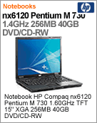 ET406LA - Notebook Compaq HP nx6120 Intel Pentium M 730 (1.60GHz) 256MB 40GB 14