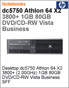 EW317AV - Desktop-PC Business HP dc5750 Athlon 64 X2 3800+ (2.00GHz) 1GB 80GB DVD/CD-RW Vista Business SFF