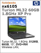 EW976AA - Notebook Compaq HP nx6105 Turion ML 32 (1.80GHz) 512MB 60GB 15