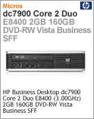 FS486AW - Desktop-PC Business HP dc7900 Intel Core 2 Duo E8400 (3.00GHz) 2GB 160GB DVD-RW Vista Business SFF