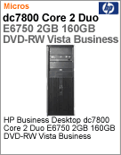 GQ644AW - Desktop-PC Business HP dc7800 Intel Core 2 Duo E6750 (2.66GHz) 2GB 160GB DVD-RW Vista Business