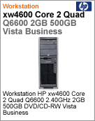 KA247LA - Desktop-PC de alta performance Workstation HP xw4600 Intel Core 2 Quad Q6600 (2.40GHz) 2GB 500GB DVD/CD-RW Vista Business