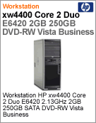 KD040LA - Desktop-PC de alta performance Workstation HP xw4400 Intel Core 2 Duo E6420 (2.13GHz) 2GB 250GB SATA DVD-RW Vista Business