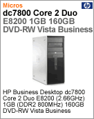 KY104LA - Desktop-PC Business HP dc7800 Intel Core 2 Duo E8400 (3.00GHz) 2GB (DDR2 800MHz) 250GB DVD-RW Vista Business