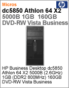 KY253LA - Desktop-PC Business HP dc5850 Athlon 64 X2 5000B (2.6GHz) 1GB (DDR2 800MHz) 160GB DVD-RW Vista Business