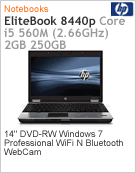 LE601LT - Notebook EliteBook HP 8440p Intel Core i5-560M (2.66GHz) 2GB 250GB 14
