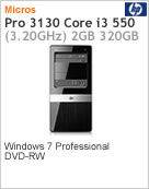 LK691LT - Desktop-PC Pro HP 3130 Intel Core i3-550 (3.20GHz) 2GB 320GB DVD-RW Windows 7 Professional (Substitui XL377LA#AC4)