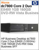 NB502LA - Desktop-PC Business HP dc7800 Intel Core 2 Duo E8400 (3.00GHz) 1GB 160GB DVD-RW Vista Business SFF (Substitui KY102LA)