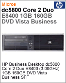 NB899LA - Desktop-PC Business HP dc5800 Intel Core 2 Duo E8400 (3.00GHz) 1GB 160GB DVD Vista Business SFF (Substitui KY139LA)