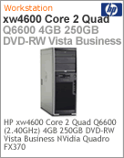 NL210L8 - Desktop-PC de alta performance Workstation HP xw4600 Intel Core 2 Quad Q6600 (2.40GHz) 4GB 250GB DVD-RW Vista Business NVIDIA Quadro FX370