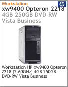 NL215LA - Desktop-PC de alta performance Workstation HP xw9400 Opteron Dual-Core 2218 (2.60GHz) 4GB 250GB DVD-RW Vista Business