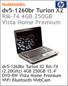 NL273LA - Notebook Pavilion HP dv5-1260br Turion X2 RM-74 (2.20GHz) 4GB 250GB 15.4