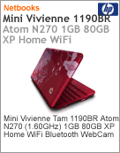 NU340LA - Netbook Vivienne Tam Mini HP 1190br Intel Atom N270 (1.60GHz) 1GB 80GB XP Home Wi-Fi Bluetooth WebCam