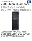 NZ964LA - Desktop-PC de alta performance Workstation HP Z600 Intel Xeon Quad-Core E5504 (2.00GHz/800MHz FSB/4MB L3) 2GB 320GB DVD-RW Vista Business