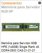 Memria para Servidor 8GB HPE (1x8GB) Single Rank x8 DDR4-2933 CAS-21-21-21 Registered Smart Memory Kit (Figura somente ilustrativa, no representa o produto real)