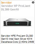 Servidor HPE ProLiant DL380 Gen10 Intel Xeon Silver 4314 Decahexa-Core (2,4GHz 24MB L3 Cache) 32GB 480GB SSD [x2] Rack 2U 3 Anos On-Site (Figura somente ilustrativa, no representa o produto real)