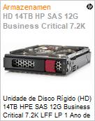 Unidade de Disco Rgido (HD) 14TB HPE SAS 12G Business Critical 7.2K LFF LP 1 Ano de Garantia Helium 512e Multi Vendor HDD (Figura somente ilustrativa, no representa o produto real)
