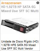 Unidade de Disco Rgido (HD) 1.92TB HPE SATA 6G Mixed Use SFF SC Multi Vendor SSD (Figura somente ilustrativa, no representa o produto real)