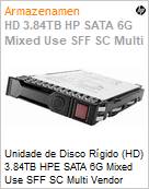 Unidade de Disco Rgido (HD) 3.84TB HPE SATA 6G Mixed Use SFF SC Multi Vendor SSD (Figura somente ilustrativa, no representa o produto real)