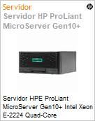 Servidor HPE ProLiant MicroServer Gen10+ Intel Xeon E-2224 Quad-Core (3.4GHz/8MB) 16GB 1TB HD Smart Array S100i Microtorre 1 Ano On-Site (Figura somente ilustrativa, no representa o produto real)