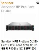 Servidor HPE ProLiant DL380 Gen10 Intel Xeon Gold 5218 Decahexa-Core 1P 32 GB-R P408i-a NC 8 Baias SFF 800 W OS (Figura somente ilustrativa, no representa o produto real)