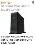 Servidor HPE ProLiant ML350 Gen10 Intel Xeon Silver 4210R Deca-Core (2.4GHz/12.75MB) 16GB Sem HD Smart Array P408i-a SR Torre 3 Anos On-Site (Figura somente ilustrativa, no representa o produto real)