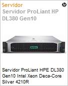 Servidor HPE ProLiant DL380 Gen10 Intel Xeon Silver 4210R Deca-Core (2.4GHz/12;75MB) 32GB Sem Disco Smart Array P408i-a/2GB + Smart Array S100i Rack 2U 3 Anos On-Site (Figura somente ilustrativa, no representa o produto real)