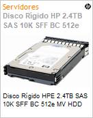 Disco Rgido HPE 2.4TB SAS 10K SFF BC 512e MV HDD  (Figura somente ilustrativa, no representa o produto real)