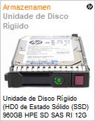 Unidade de Disco Rgiido (HD) de Estado Slido (SSD) 960GB HPE SD SAS RI 12G SFF  (Figura somente ilustrativa, no representa o produto real)