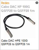 Cabo DAC HPE 100G QSFP28 to QSFP28 1m (Figura somente ilustrativa, no representa o produto real)
