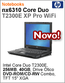 RD101LA - Notebook Compaq HP nx6310 Intel Core Duo T2300E (1.66GHz) 256MB 40GB 15