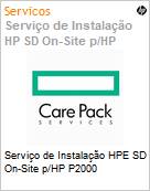 Serviço de Instalação HPE SD On-Site para HP P2000  (Figura somente ilustrativa, não representa o produto real)
