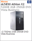 VN133LA - Desktop-PC Business HP dc5850 Athlon X2 5200B (2.70GHz) 2GB 250GB DVD Vista Business