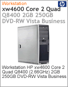VP241LA - Desktop-PC de alta performance Workstation HP xw4600 Intel Core 2 Quad Q8400 (2.66GHz) 2GB 250GB DVD-RW Vista Business
