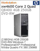 WD573L8 - Desktop-PC de alta performance Workstation HP xw4600 Intel Core 2 Quad Q8400 (2.66GHz) 4GB 250GB DVD-RW Windows 7 Professional/XP Professional NVIDIA Quadro FX 380 256MB
