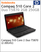 WL706LA - Notebook Compaq HP 510 Intel Core 2 Duo T5870 (2.00GHz) 2GB 250GB 14