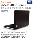 WY171LA - Notebook Pavilion HP dv5-2040br Intel Core i3-350M (2.26GHz) 4GB 500GB 14.5" DVD-RW Windows 7 Home Premium 64 Wi-Fi N Bluetooth WebCam HDMI
