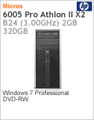 XR117LT - Desktop-PC Compaq Pro HP 6005 Athlon II X2 B24 (3.00GHz) 2GB 320GB DVD-RW Windows 7 Professional (Substitudo pelo LY962LT#AC4)