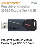 Pen drive Kingston 256GB Exodia Onyx USB 3.2 Gen1 (Figura somente ilustrativa, no representa o produto real)