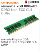 KVR800D2N5/2G - Memria 2GB Kingston 800MHz DDR2 Non-ECC CL5 DIMM