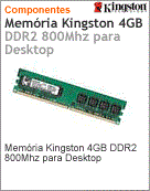 KVR800D2N6/4G - Memria 4GB Kingston DDR2 800MHz para Desktops